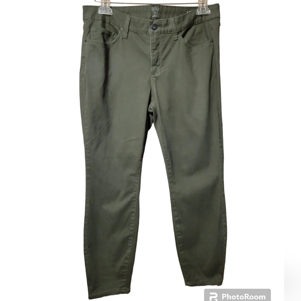 💚EUC💚 a.n.a, Super Soft, Olive Green Jeans, Size 14PS Skinny